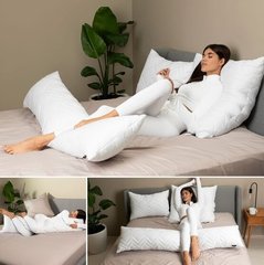 Фото Довга подушка-обіймашка на блискавці з наволочкою Ideia Nordic Comfort Plus Біла