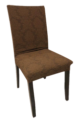 Фото Набор жаккардовых чехлов на стулья без юбки Turkey №2 Коричневый 6 шт