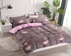Фото Комплект постельного белья Selena Фламинго Крупный Бязь Люкс 100448