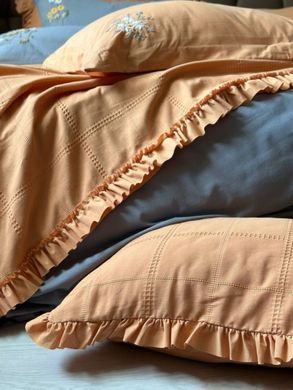 Фото Постельное белье с покрывалом-пике и вышивкой Saheser Fiorella Orange Варена Хлопок