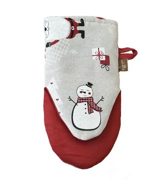 Фото Кухонная рукавица-прихватка для горячего Снеговики