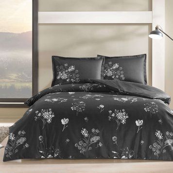 Фото Комплект постільної білизни TAC 100% Бавовна Сатин Roxane Black р-60299650