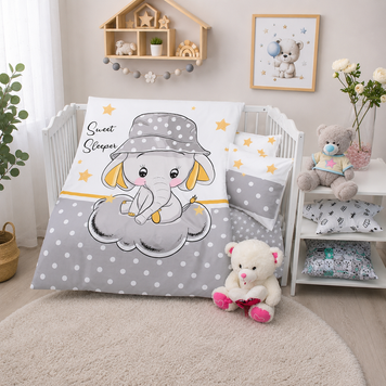 Фото Постільна білизна в дитяче ліжечко 100% Бавовна Sweet Sleeper Grey PT(deti)-08