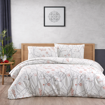 Фото Тепла байкова постільна білизна Фланель Cotton Collection Flanel Berry Branch