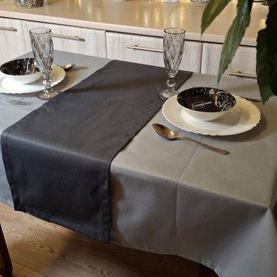 Фото Тефлоновая водостойкая скатерть Louisa Темно-серая