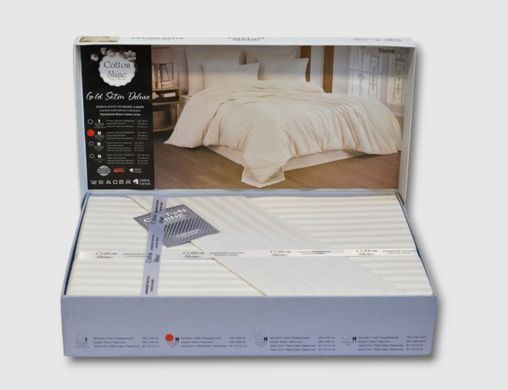Фото Комплект постельного белья Сатин Stripe Cotton Shine Stone Kahve