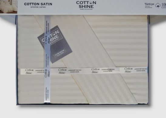 Фото Комплект постельного белья Сатин Stripe Cotton Shine Stone Kahve
