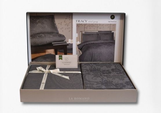 Фото Постільна білизна La Romano Premium Satin Tracy Steel Grey 41121 m019577