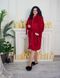Фото №4 из 9 товара Женский теплый халат Welsoft с капюшоном на молнии Бордовый 1095