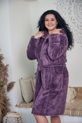Фото Жіночий теплий халат Welsoft з каптуром на блискавці Лавандовий 1095