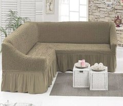 Фото Чехол для углового дивана с юбкой-оборкой Turkey № 18 Какао