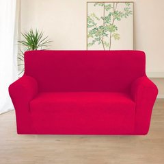 Фото Универсальный трикотажный чехол на диван трехместный Corn Fleece Красный