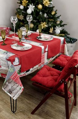 Фото Подушка декоративна для стільця Прованс Merry Christmas Червона