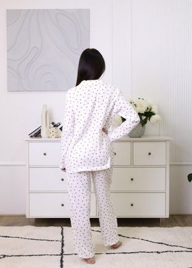 Фото Женская муслиновая пижама Брюки + Сорочка Маленькие Красные Сердечки