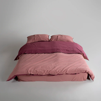 Фото Постельное белье Вареный Хлопок Limasso Stonewashed Essualte Old Rose-Raspberry