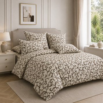 Фото Комплект постельного белья Victoria Arabesque 100% Хлопок Бязь Люкс Вензель Светлый
