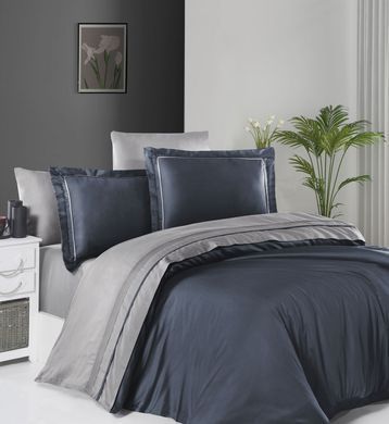 Фото Сатиновое постельное белье First Choice Deluxe Satin Dark Serenity Denim-Grey