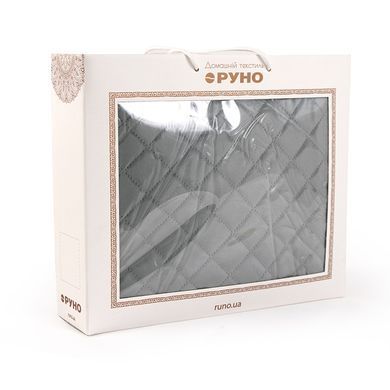Фото Двостороннє велюровое покривало стьобане Руно Velour Dark Grey Ромб Темно-сіре 340.55_Dark Grey ромб 330.55_Dark Grey ромб