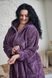 Фото №3 из 10 товара Женский теплый халат Welsoft с капюшоном на молнии Лавандовый 1095