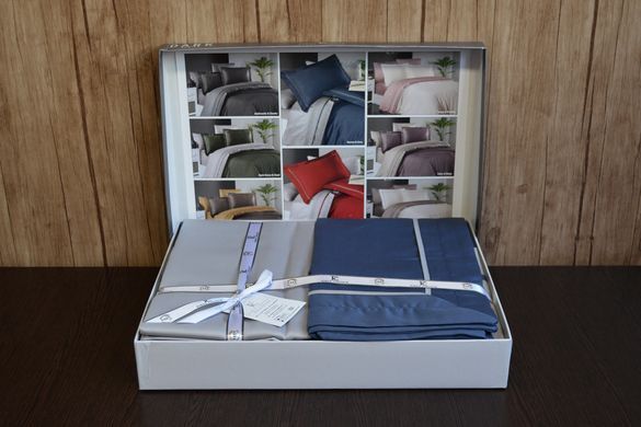 Фото Сатиновое постельное белье First Choice Deluxe Satin Dark Serenity Denim-Grey