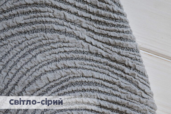 Фото Жакардовий чохол для кутового дивана Без Спідниці Хвиля Світло-сірий ХМ-1921