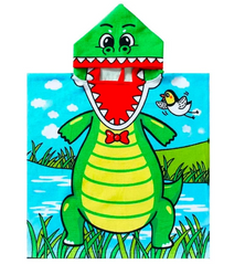 Фото Дитячий махровий рушник-пончо з каптуром Home Brand Динозаврик