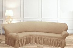 Фото Чохол для кутового дивана зі спідницею-воланом Turkey № 13 Капучино