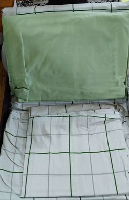 Фото Комплект постельного белья ТМ TAG Сатин S462 Салатовая Клетка