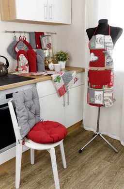 Фото Подушка декоративна для стільця Прованс Merry Christmas Сіра