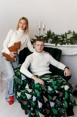 Фото Плед в'язаний новорічний Прованс Ялиночка