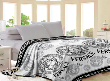 Фото Плед Wellsoft флісовий ТМ TAG Versace Версаче Сірий VL003 PledVL-014