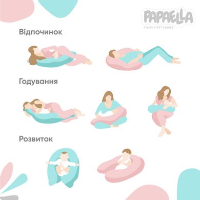 Фото Подушка для вагітних та годування Papaella Зірки М'ятна