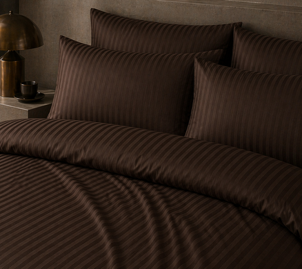 Фото Комплект постільної білизни Stripe Chocolate Selena Сатин Страйп 310060