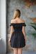 Фото №5 з 10 товару Чорна в горошок міні сукня з софту