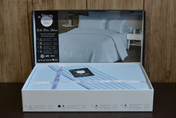 Фото Комплект постельного белья Сатин Страйп Stripe Cotton Shine Bebek Mavisi