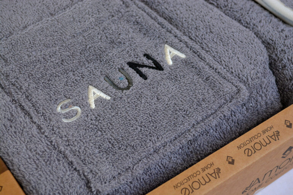 Фото Набір для сауни чоловічий Amore Sauna 100% Бавовна Сірий 37040