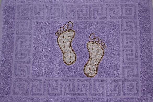 Фото Рушник-килимок для ніг махровий 100% Бавовна 650 г Бузковий Ніжки