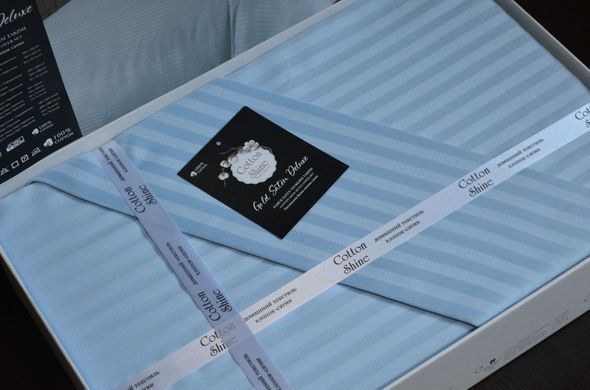 Фото Комплект постельного белья Сатин Страйп Stripe Cotton Shine Bebek Mavisi