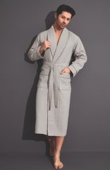 Фото Чоловічий вафельний бавовняний халат Nusa 22670 Gray Сірий