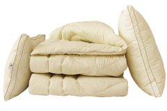 Фото Пуховое одеяло + 2 подушки 70х70 Tag Лебяжий Пух Beige