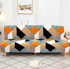 Фото Універсальний трикотажний чохол на диван без підлокітників Colored Triangles