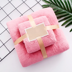 Фото Набор розовых полотенец Home Brand Микрофибра