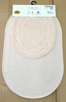 Фото Набір овальних килимків у ванну 100% Бавовна Cotton Mat Світло-персиковий