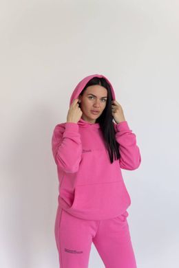 Фото Жіночий спортивний костюм з написом Футер Трьохнитка Рожевий 045/21 Рожевий з написом