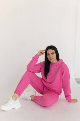 Фото Жіночий спортивний костюм з написом Футер Трьохнитка Рожевий 045/21 Рожевий з написом