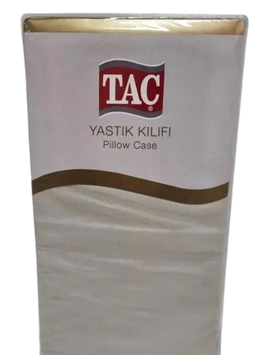 Фото Набор однотонных сатиновых наволочек TAC Beige Сатин Беж 2 штуки