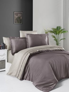 Фото Постельное белье First Сhoice De Luxe 100% Хлопок Сатин Люкс Lilac/Beige Лиловое