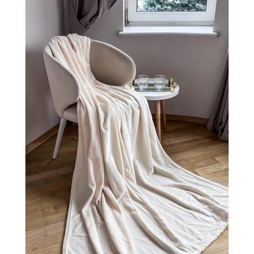Фото Теплий плед з велсофту Emily Manner Beige Бежевий 94326291 94344448