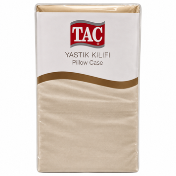 Фото Набір однотонних сатинових наволочок TAC Beige Сатин Беж 2 штуки p-60285701