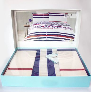 Фото Постельное белье Altinbasak Ранфорс 100% Хлопок Striped Kirmizi